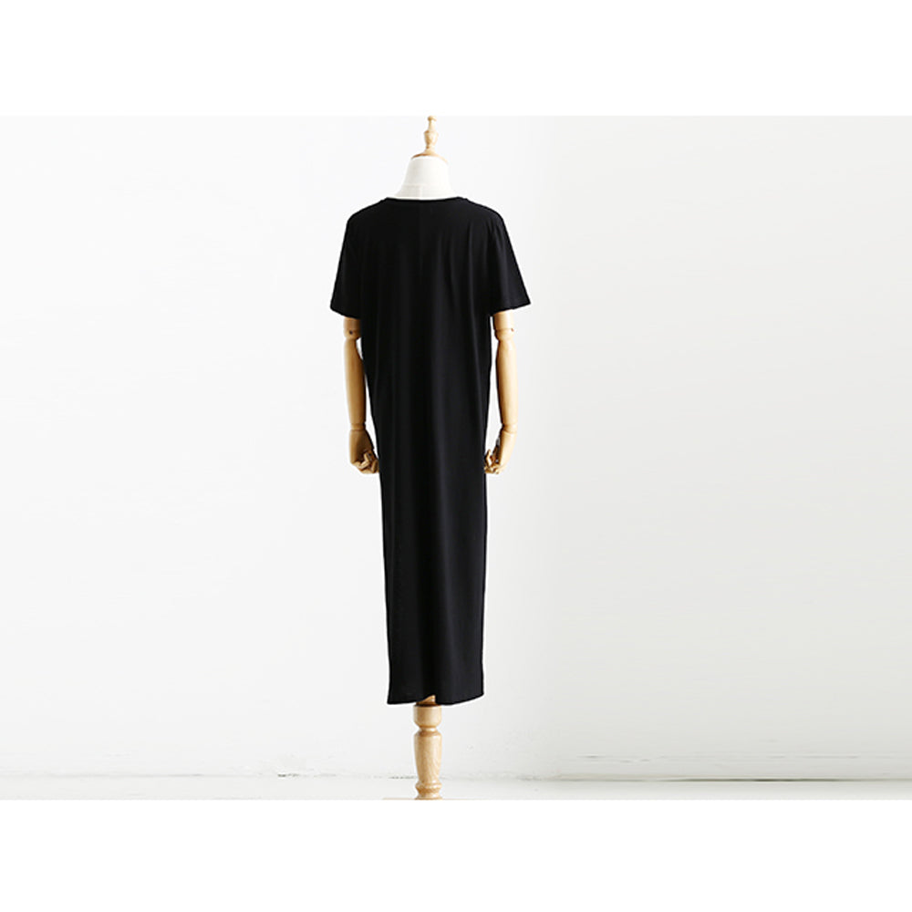 Loose Round Neck Long Dress for Spring/Summer Plus Size