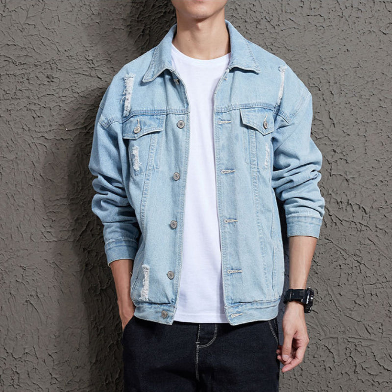Trendy Men's Casual Loose Denim Jacket for All Seasons
