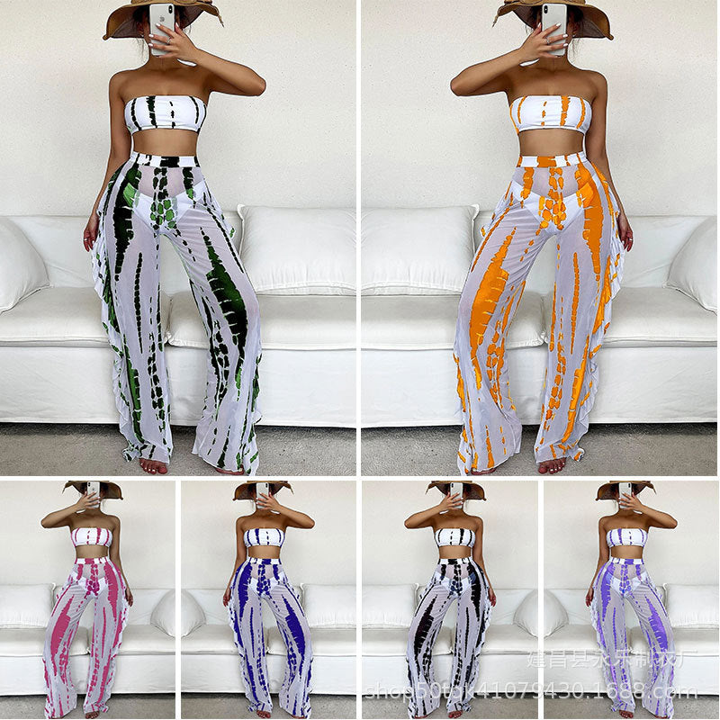 2024 Women's Fashionable Bikini Set with Beach Pants