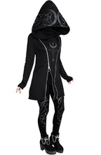 Punk Style Long Sleeve Hooded Double Zipper Sweater