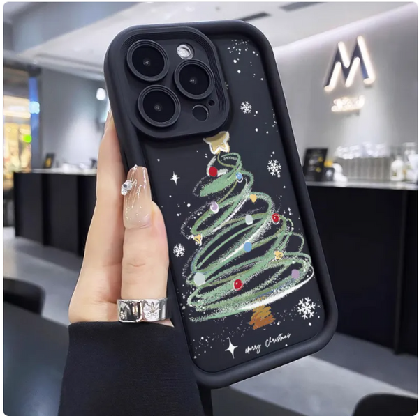 Festive Christmas Tree Silicone Phone Case | Protective Cover