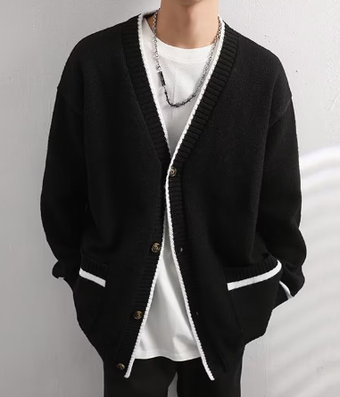 Men's Loose Knit Sweater Coat