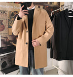 Men's Slim Mid-Length Woolen Coat