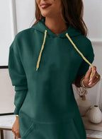 Women's Solid Color Casual Sports Hoodie Sweater | Streetwear