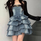 Women's Fashionable Temperament Bustier Denim Dress
