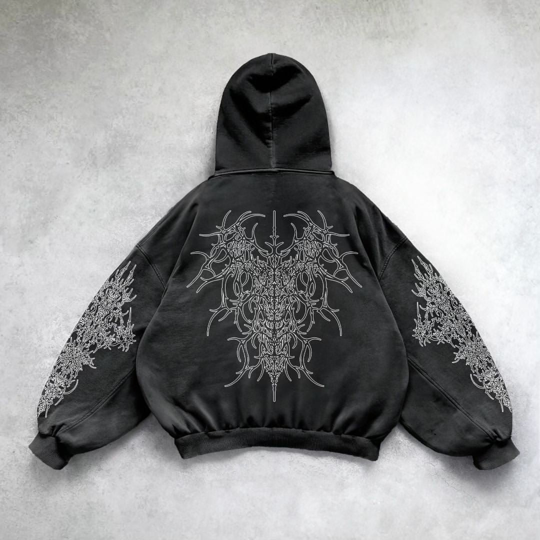 gothic print washable hoodie Man New | Streetwear