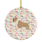 Fawn and White Bull Terrier Merry Christmas Ceramic Ornament