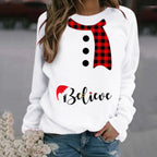 Women's Long Sleeve Christmas Pattern Crew Neck Sweater