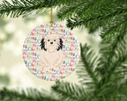 Merry Christmas Lowchen Ceramic Ornament