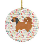 Pekingese Merry Christmas Ceramic Ornament