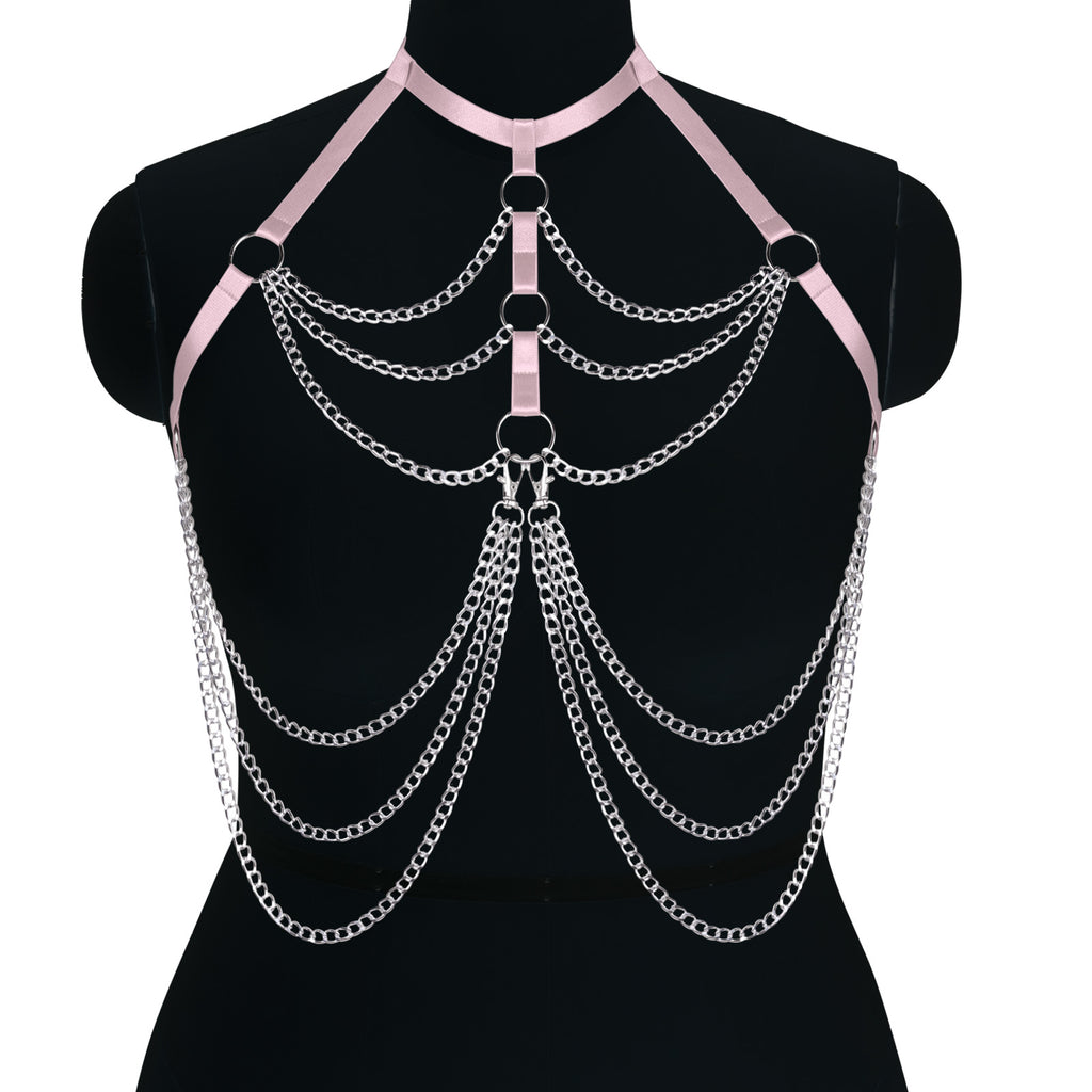 Halloween Body Chain with Adjustable High Waist Bikini Top