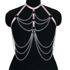 Halloween Body Chain with Adjustable High Waist Bikini Top