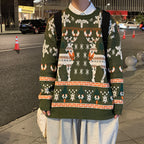 Men's Retro Loose Fit Couple Pullover Sweater | Streetwear