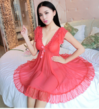 Summer Women's Sheer Mesh Nightgown Set