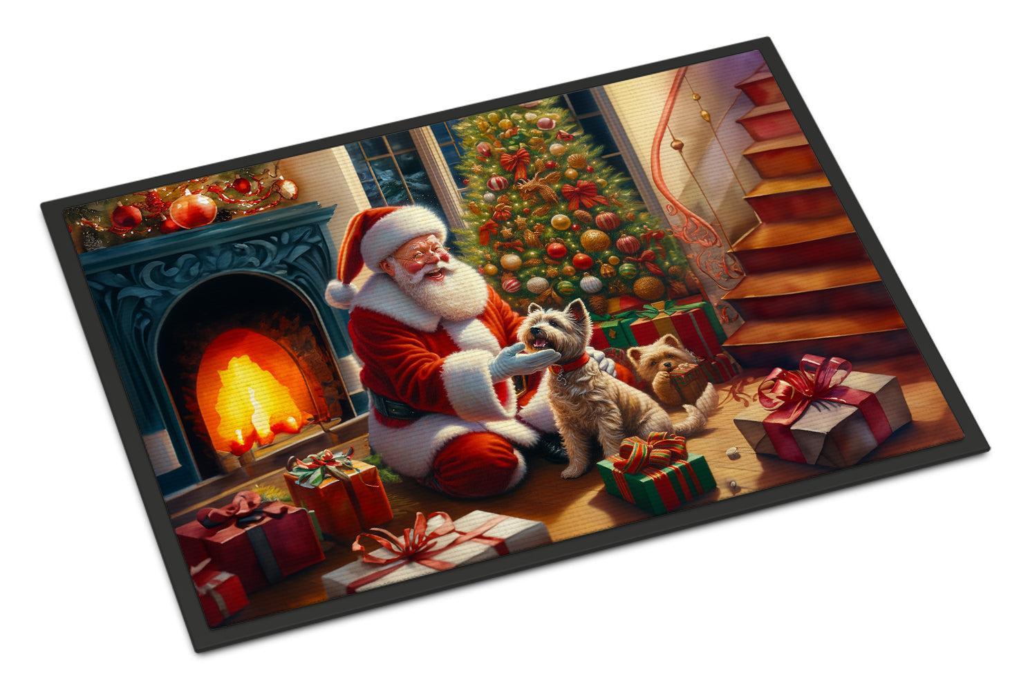 Cairn Terrier and Santa Claus Doormat