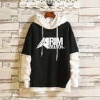 Mid-Length Plus Velvet Hooded Sweater with Long Sleeves