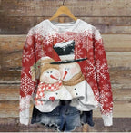 Funny Print Christmas Holiday Sweater for Women