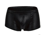Men's Metallic Snakeskin Low-Waist Boxer Trunks
