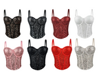 Sequin Lace Bustier Top