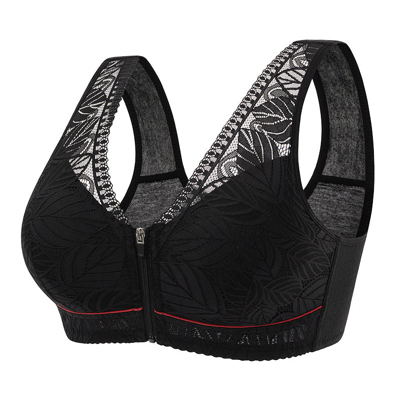 Soft Cotton Lace Bra for Elderly Women, Large Size