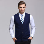 Men's Knitted Wool Vest for Middle-aged Sweaters