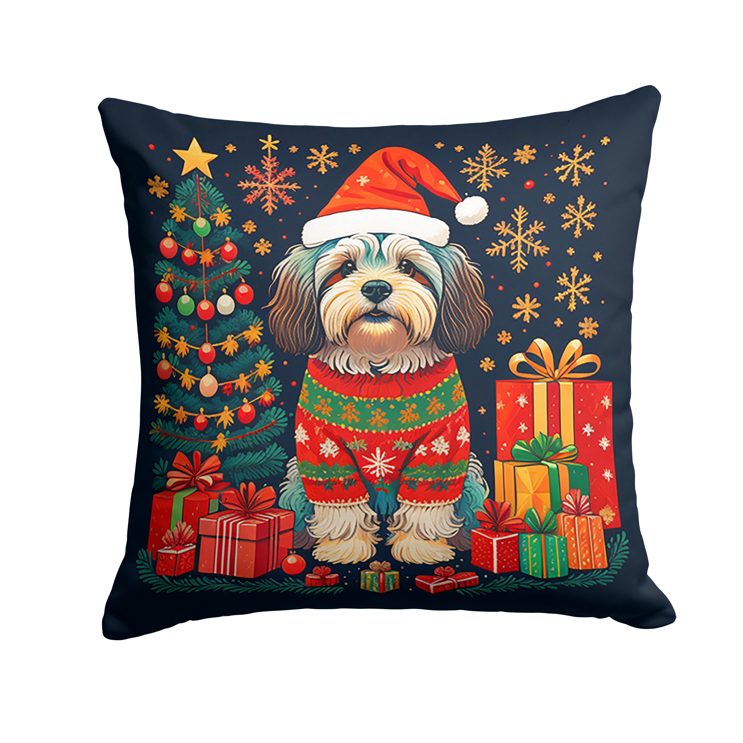 Havanese Christmas Throw Pillow