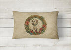 Sealyham Terrier Christmas Flowers Throw Pillow