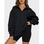 Half-Zip Long Sleeve Pullover Sweatshirt | Streetwear