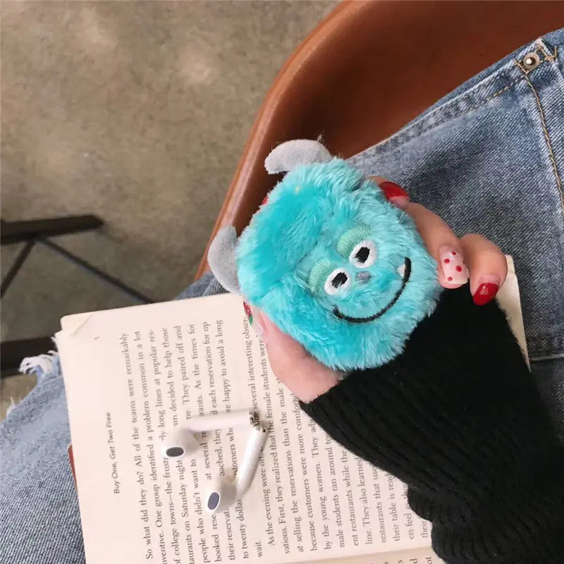 Plush Monster AirPods 1/2 Case with Cartoon Design | Accessory