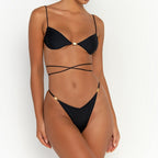 Women's Quick-Dry Nylon Backless Bikini Swimsuit
