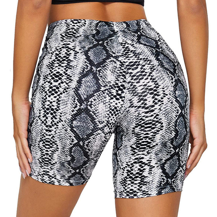 Leopard Print Women's Five-Point Yoga Shorts