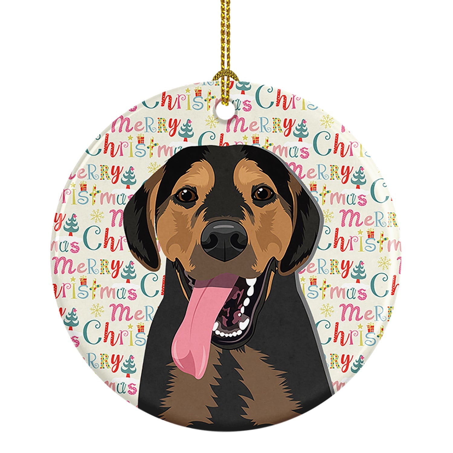 Rottweiler Black and Tan #4 Christmas Ceramic Ornament