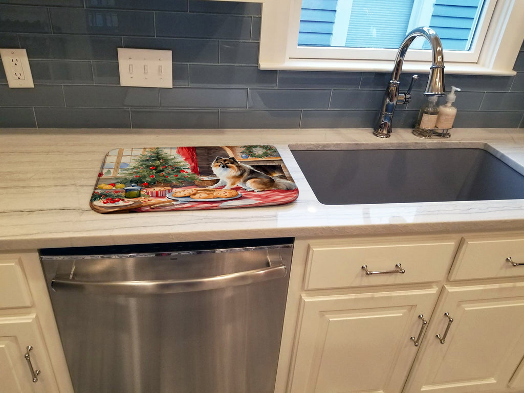 Keeshond Christmas Cookies Dish Drying Mat