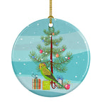 Budgerigar Merry Christmas Ceramic Ornament