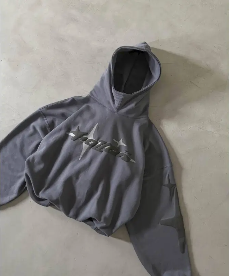 Loose-Fit Y2K Star Letter Printed Turtleneck Hoodie | Streetwear