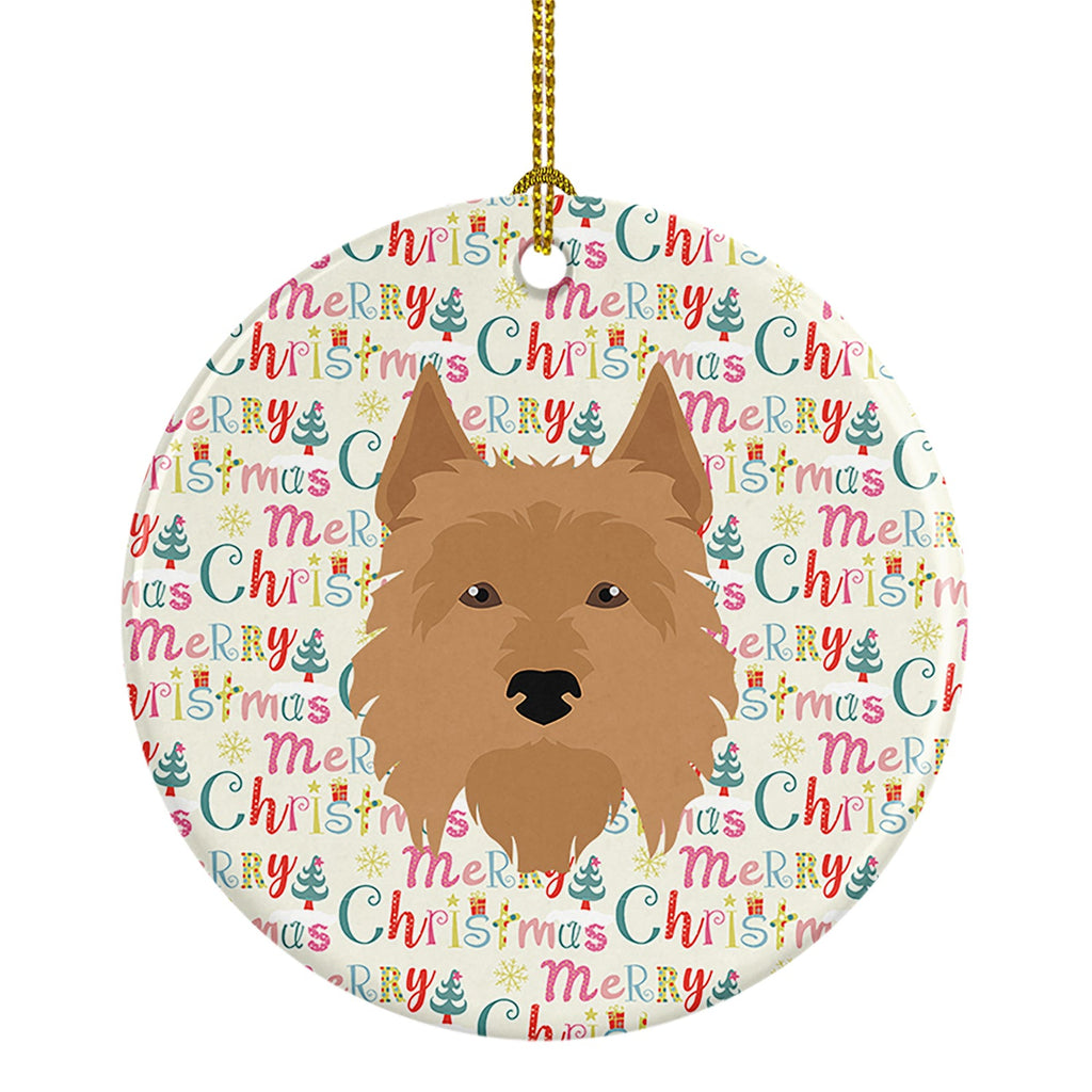Australian Terrier Merry Christmas Ceramic Ornament