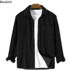 2024 Men's Corduroy Long Sleeve Casual Shirt with Pockets