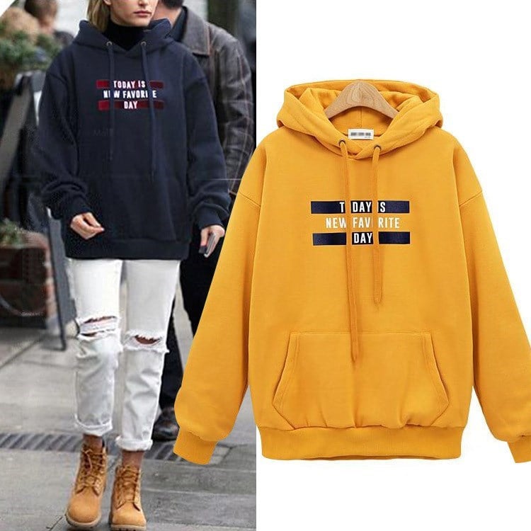 Loose Pullover Hoodie with European American Print for Women | Streetwear