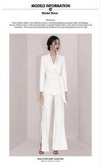 Small Jacket & Wide-Leg Split Trousers Suit