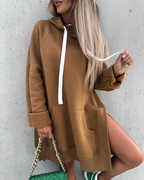 Long Hoodie with Side Slit | Streetwear