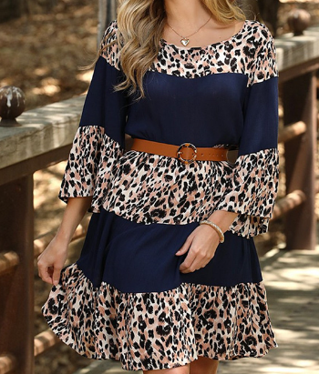 Printed Round Neck Pullover Dress for Women | Streetwear
