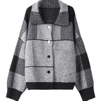 Checkered Woolen Short Coat for Women - 2024 Autumn