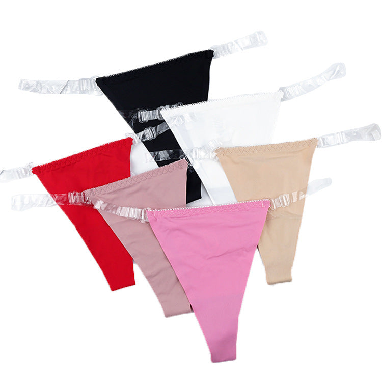 Women's Seamless Ice Silk Thong Briefs for Daily Wear