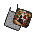 Newfoundland and Santa Claus Pair of Pot Holders
