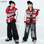 Boys Hip Hop Leather Jacket & Cargo Pants Set