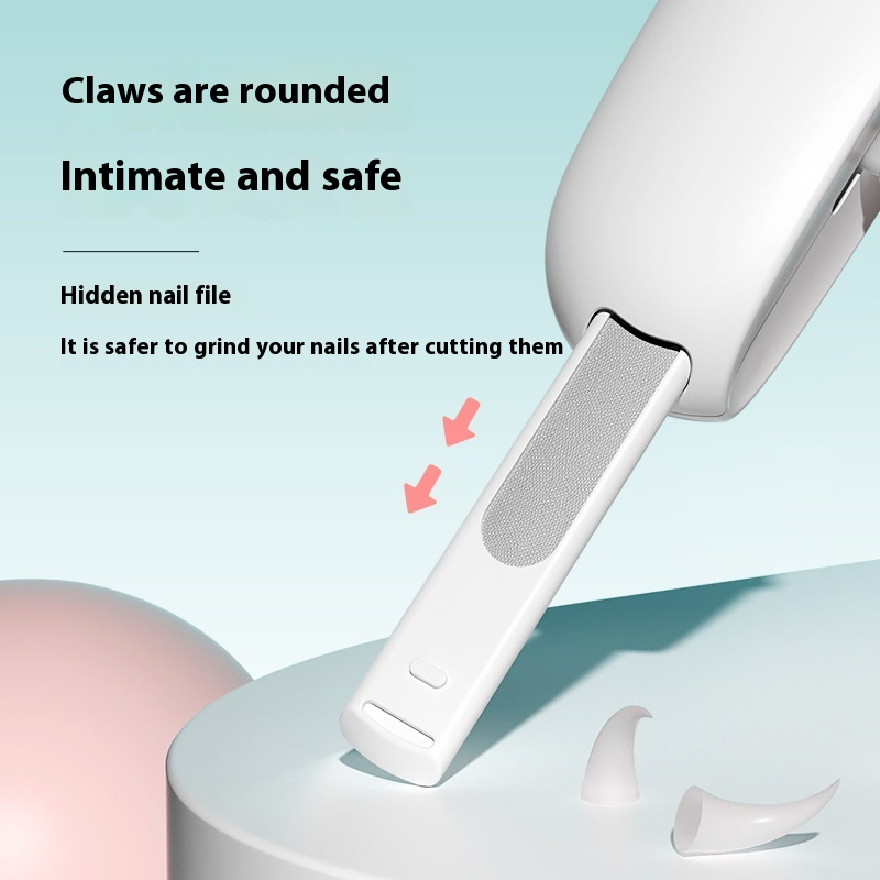 Pet Nail Trimmer with Adjustable Aperture & Hidden File, Safety Guard Nail Clipper for Cats and Small to Large Dogs