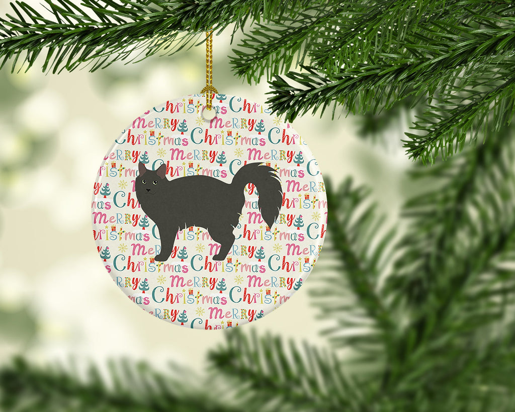 Nebelung #3 Cat Christmas Ceramic Ornament