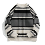 Men's Retro Contrast Color Striped Sweater