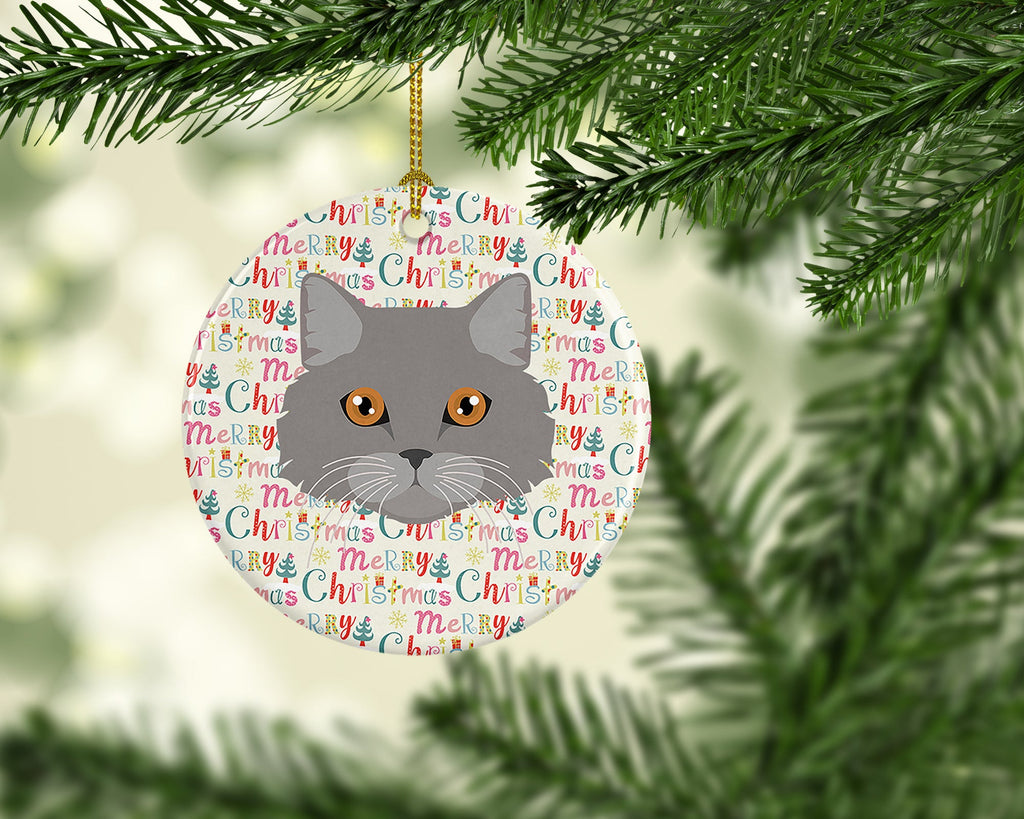 Brazilian Longhair Cat Christmas Ceramic Ornament