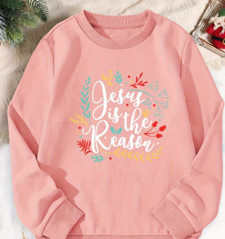 Christmas Printed Girls' Sports Sweater